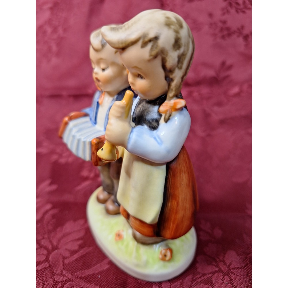 Vintage Goebel Bummel Figurine Accordion Boy Flute Girl 1965 Birthday Serenade